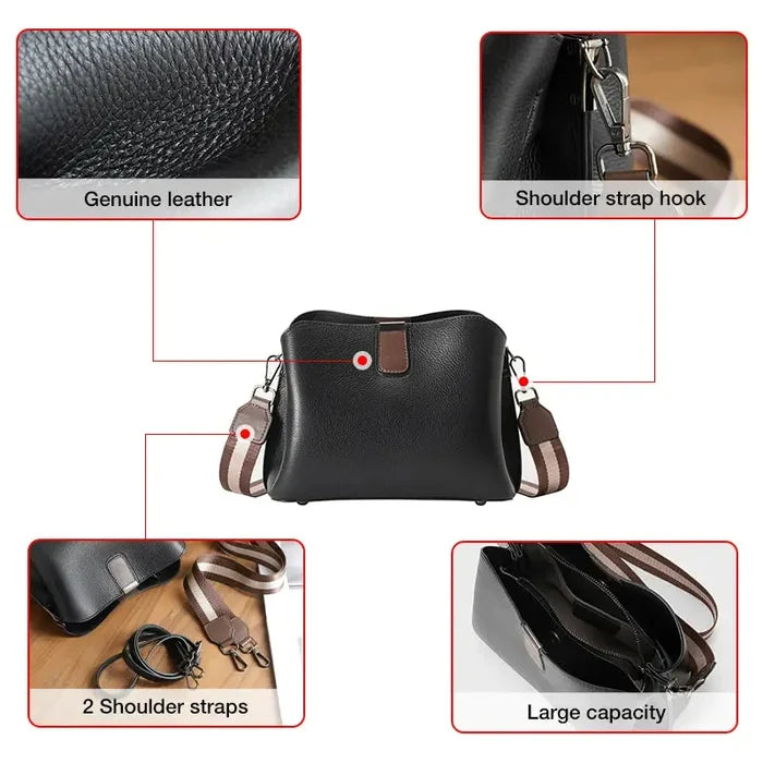 FOXER Genuine Leather Women's Shoulder Bag 2026 Casual Lager Tote Bag PVC Female Crossbody Purse
