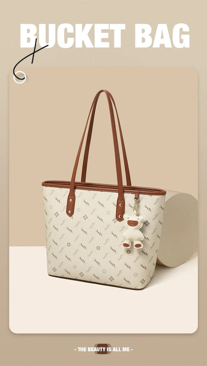 FOXER PU Leather Women Shoulder Bag Casual Female Handbag Large Capacity Tote Bag for Daily & Commute