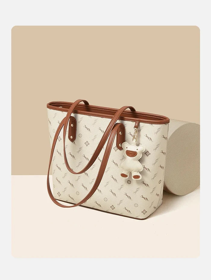 FOXER PU Leather Women Shoulder Bag Casual Female Handbag Large Capacity Tote Bag for Daily & Commute