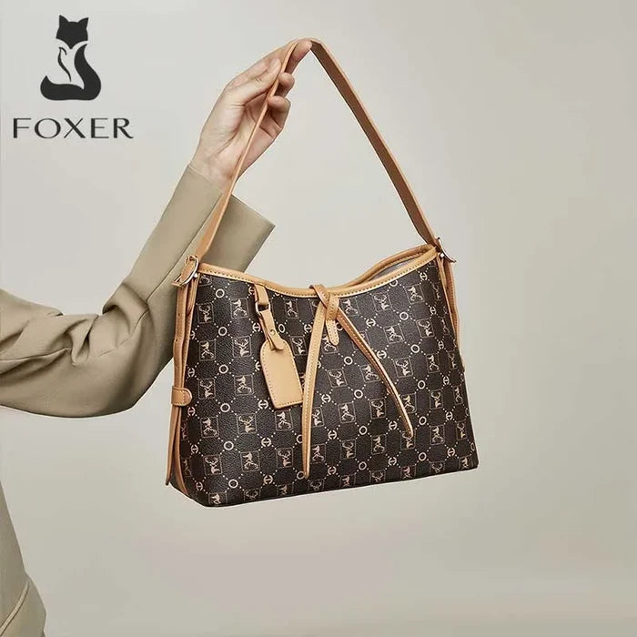 FOXER Women Tote Shoulder Bag Fashion Signature Lady Handbag Purse Chrismas Gift