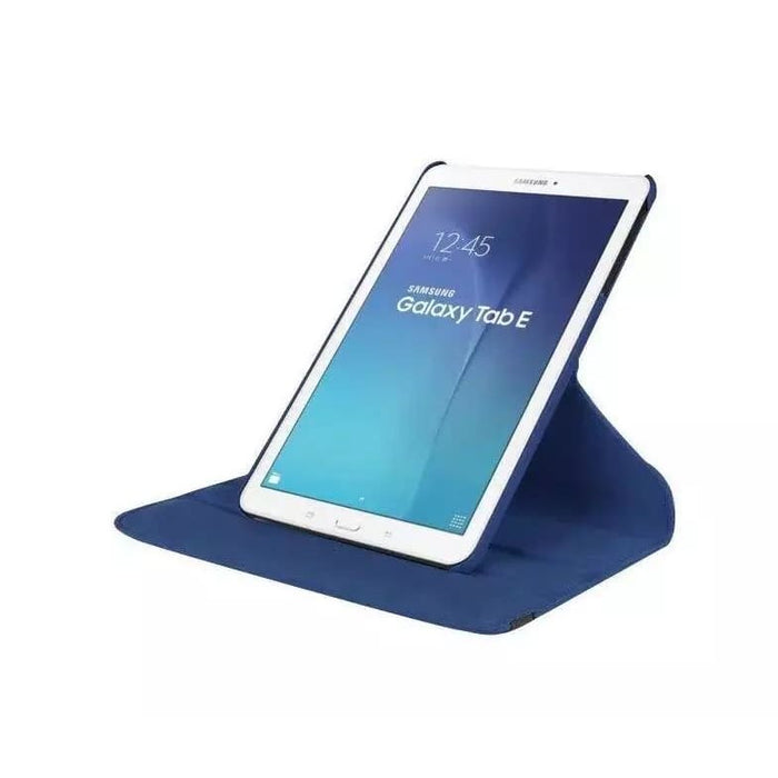 Navy full-body protective cover for Samsung Galaxy Tab E 9.6-inch T560/T561 by 9eight5, showing front and back views.