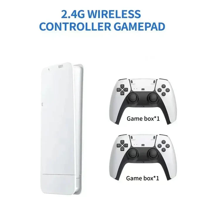 Habicare 9eight5 Game Stick Mini TV Handheld Console with colorful buttons and compact design for portable gaming.