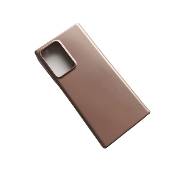 9eight5 Goospery silicone case for Samsung Galaxy Note 20 Ultra in rose gold, showing smooth, flexible phone protection.