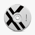 The HALODISC 2 Replacement Wheel Cover for Tesla Model Y Juniper丨X-Factor by HALOBLK Store features a white background with two thick black diagonal lines forming an X, plus the text "X* 2 SXCOUND¹" near the center hole on the right.