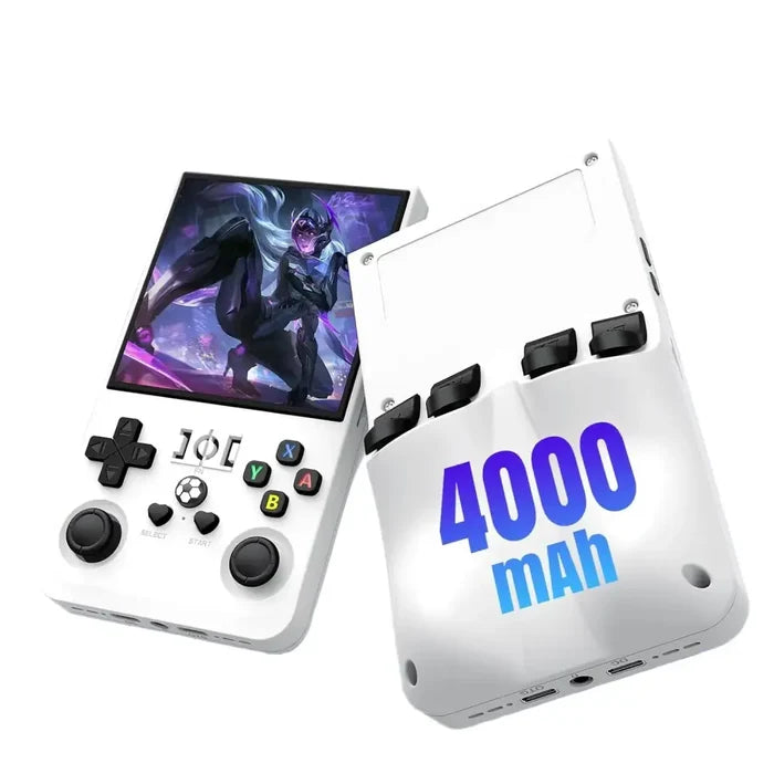 Habicare 9eight5 handheld Linux console with a 4.0-inch IPS screen and 64GB or 128GB storage capacity.