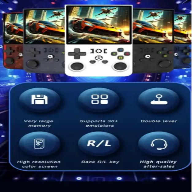 Habicare 9eight5 handheld Linux console with 4-inch IPS screen, available in 64GB and 128GB storage options.