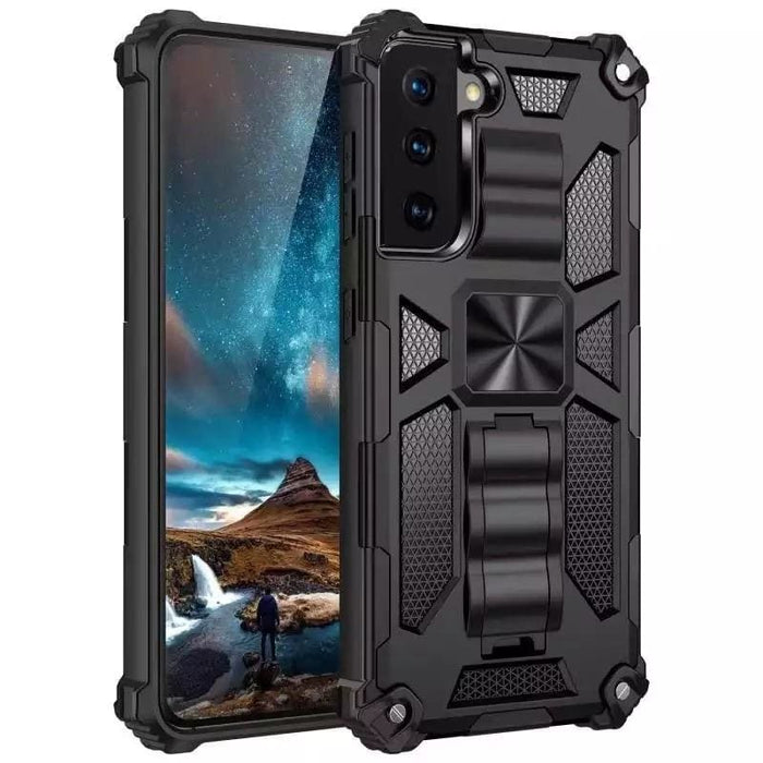 9eight5 hard rugged phone case for Samsung Galaxy S21 Plus, showing durable, shockproof design with textured grip.