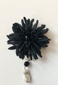 Hats & Flowers - Denim Chrysanthemum Brooch (Small)