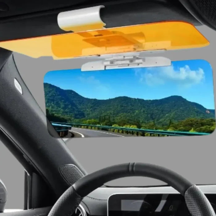 Habicare HD Anti-Glare Car Sun Visor for day and night driving, providing sunlight protection and glare reduction.
