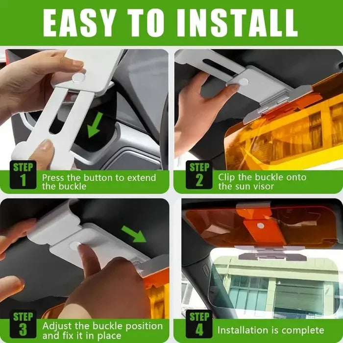 Habicare HD Anti-Glare Car Sun Visor for day and night driving, provides sunlight protection and glare reduction.