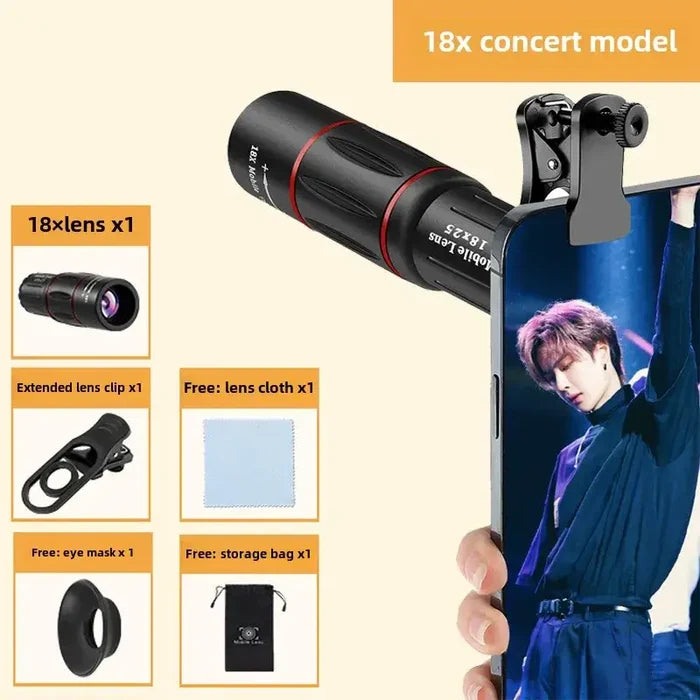 Habicare 9eight5 HD Monocular Telescope with 18x magnification, compact design, and adjustable focus for outdoor observation.