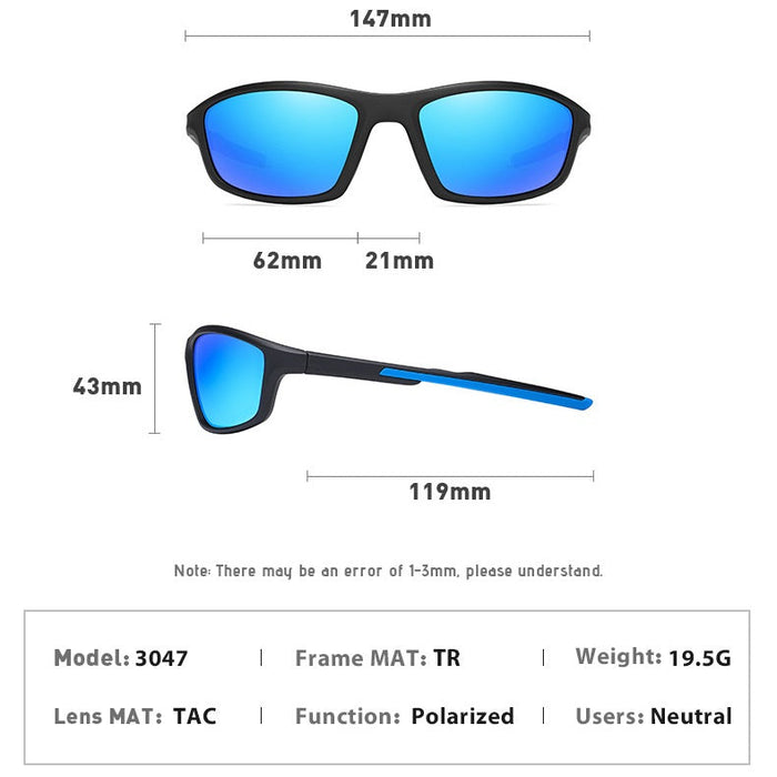 Dealonlinenz HD polarized sunglasses with anti-reflective and hydrophobic lenses, shown with protective case.