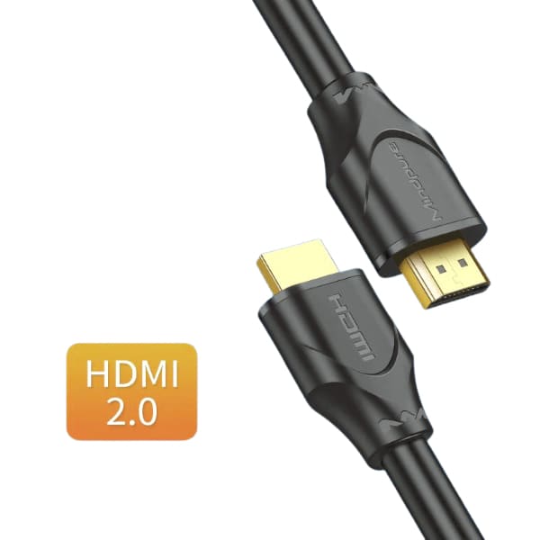 9eight5 HDMI computer and TV cable, 2-meter electronic accessory, shows connectors and cable design for high-definition video transfer.
