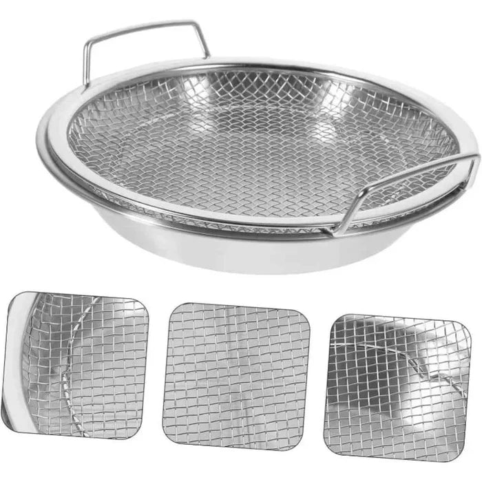 Heavy duty frying rack with tray from ShopHub NZ, used for draining and cooling fried foods in cooking accessories.