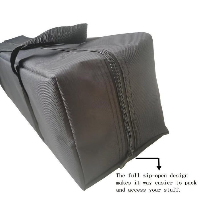 ECOTREK heavy-duty outdoor gear storage bag in various sizes, shown with durable fabric and reinforced handles for outdoor use.