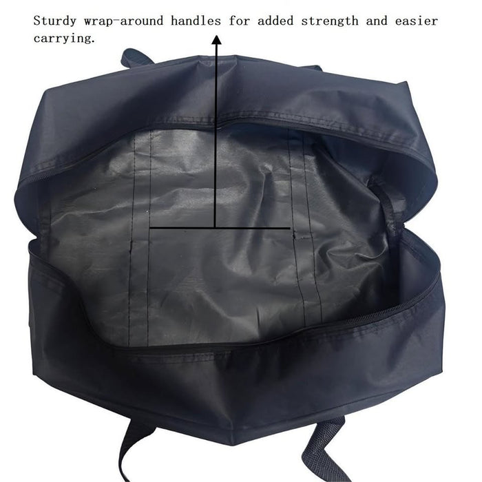 Heavy-duty outdoor gear storage bag by ECOTREK, available in four sizes, shown with straps and durable material for outdoor use.