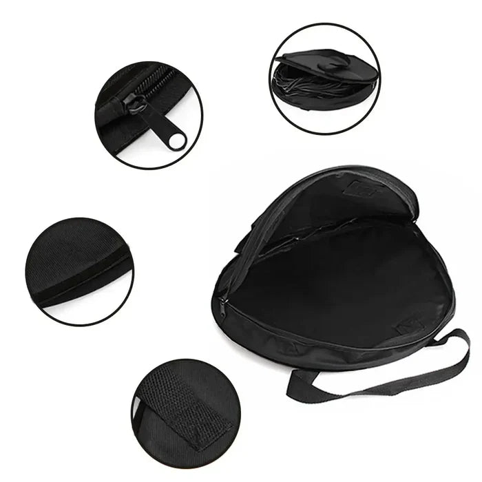 Heavy Duty RV and Caravan Cable Storage Bag by Habicare, durable black nylon with zipper closure for organized cable storage.