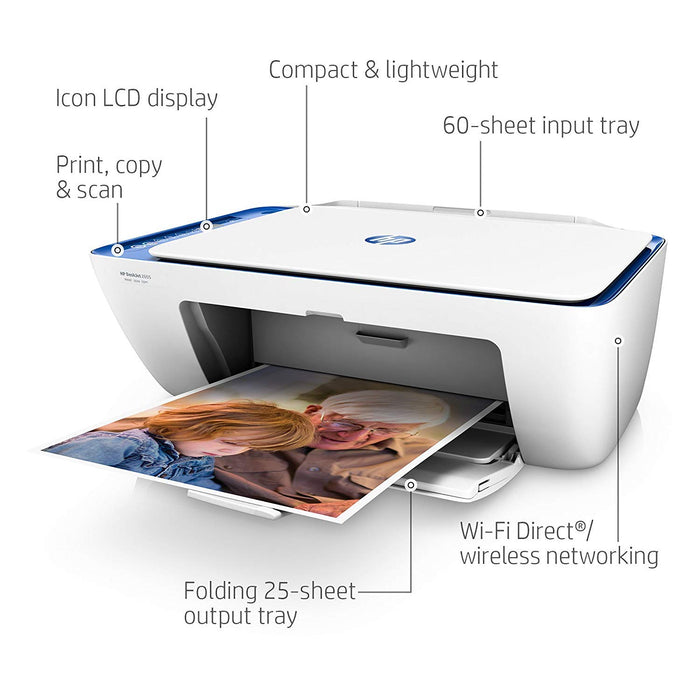 HP Deskjet 2655 Inkjet Multifunction Printer - Color - Noble Blue
