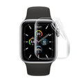 Hydrogel screen protector for Apple Watch Series 5 40mm, showing the clear, flexible film fitting over the watch face.