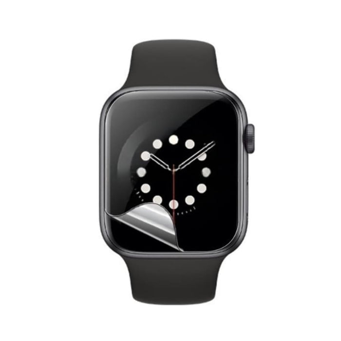 Hydrogel screen protectors for Apple Watch Series 6 44mm, pack of 6, with clear, protective layer for watch screens.