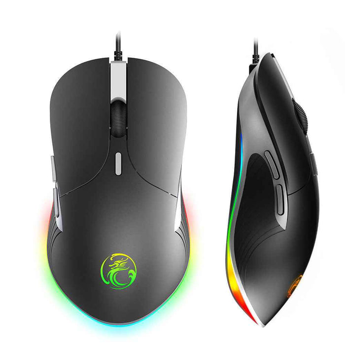 IMICE X6 wired RGB gaming mouse with 6 buttons, ergonomic design, and customizable lighting for precise PC gaming control.