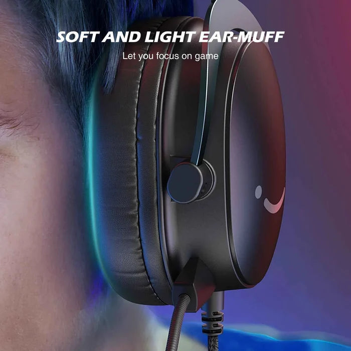 High-quality FIFINE gaming headset with 7.1 surround sound, black design, adjustable headband, and cushioned ear cups for immersive gaming.