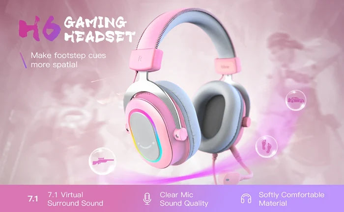 FIFINE gaming headset with black and red ear cups, adjustable headband, and built-in microphone for immersive gaming audio.