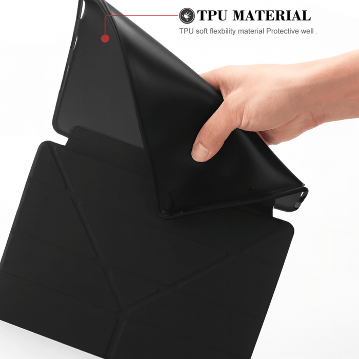 TechPlus iPad 9.7 Pro ultra slim trifold smart case with stand, protective cover for tablet, in black color.