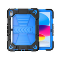 Blue TechPlus iPad Air 4th Gen rugged shockproof case with kickstand, designed for 10.9-inch tablet protection.