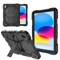 TechPlus rugged shockproof case for iPad Air 4th Gen with kickstand, protective tablet computer accessory in black with textured surface.