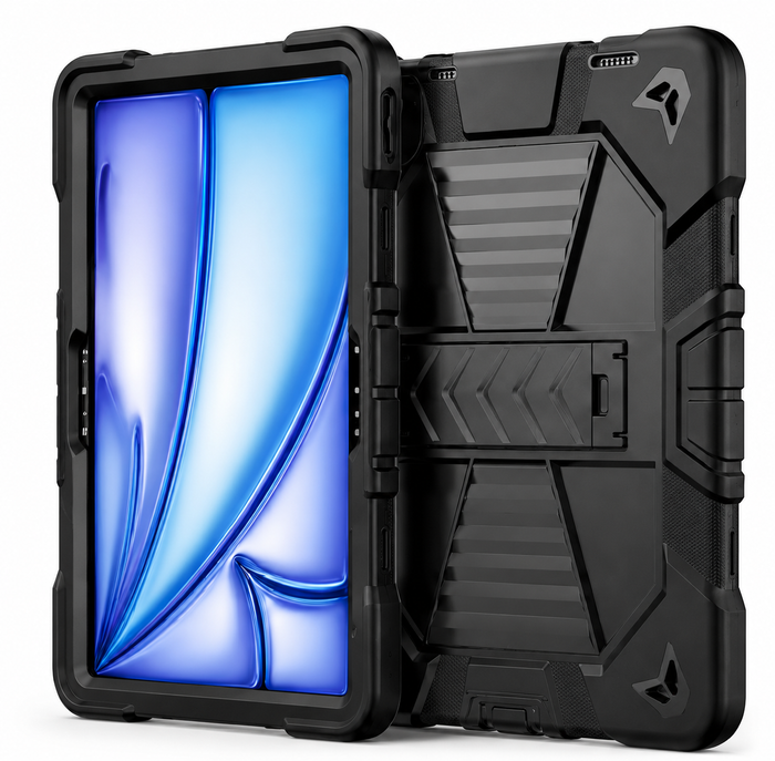 Techplus rugged shockproof case for iPad Air 4th Gen, 10.9-inch tablet with kickstand and protective features.