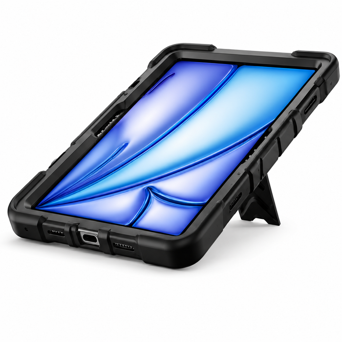 Techplus rugged shockproof case for iPad Air 4th Gen with kickstand, designed for durability and protective tablet computer accessory.
