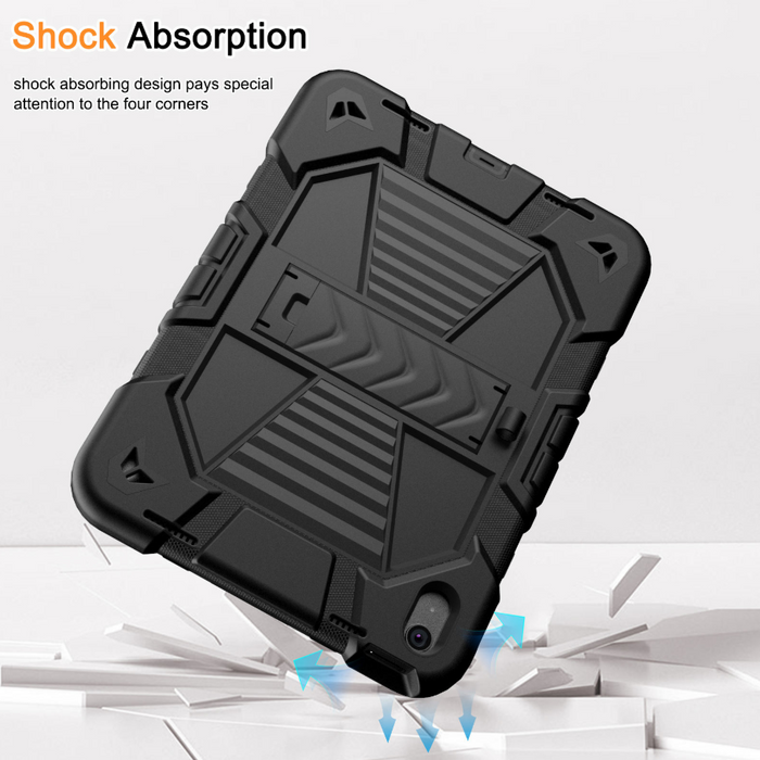 Techplus rugged shockproof case for iPad Air 5th Generation with kickstand, designed to protect the tablet with durable, shock-absorbing material.