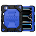 Blue TechPlus rugged shockproof case with kickstand for 13-inch iPad Pro M4 2024, showing front view and durable design.