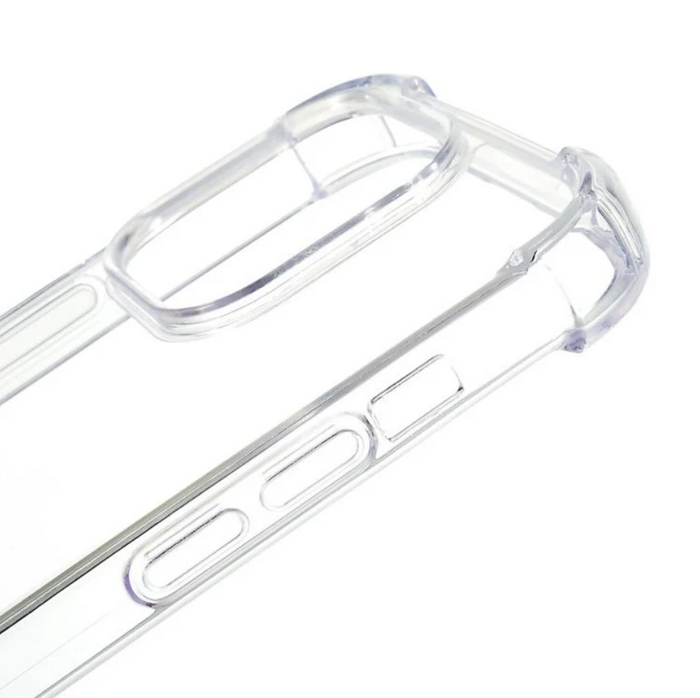 Techplus iPhone 13 Pro shockproof clear case showing a transparent, protective mobile phone case with reinforced edges and precise cutouts.
