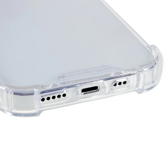 Clear TechPlus iPhone 13 Pro shockproof mobile phone case with reinforced edges and transparent design for durable protection.