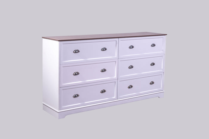 Sue-E Furniture Iris set of 6 tall boys drawers, wooden storage units with multiple compartments, modern bedroom furniture piece.