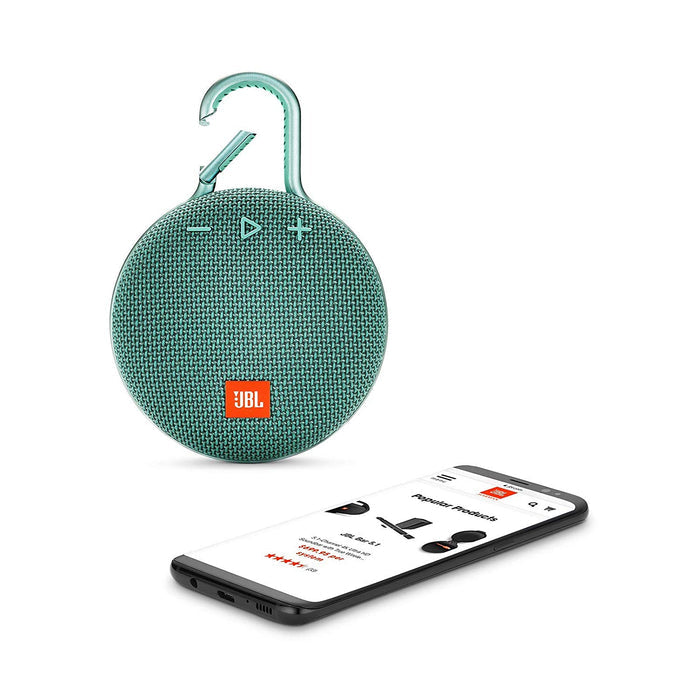 JBL Clip 3 Portable Waterproof Wireless Bluetooth Speaker, Teal