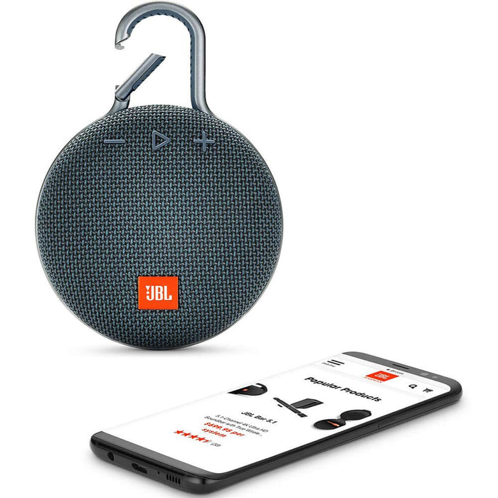 JBL Clip 3 Waterproof Portable Bluetooth Speaker - Blue