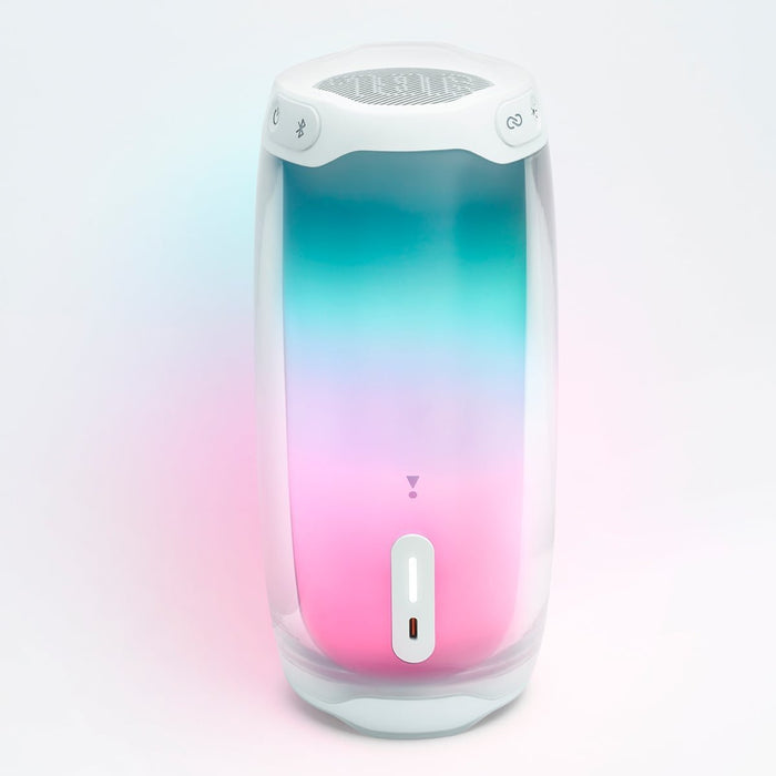 JBL Pulse 4 Portable Bluetooth Speaker w LED Lightshow, White