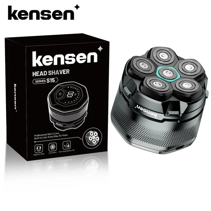 KENSEN S15 Electric Head Shaver hair crimper with sleek design and multiple styling options, shown on a white background