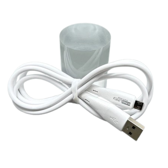 Kinglink 1m USB-A to Micro cable by 9eight5, showing the black USB-A connector and Micro USB end for charging and data transfer.