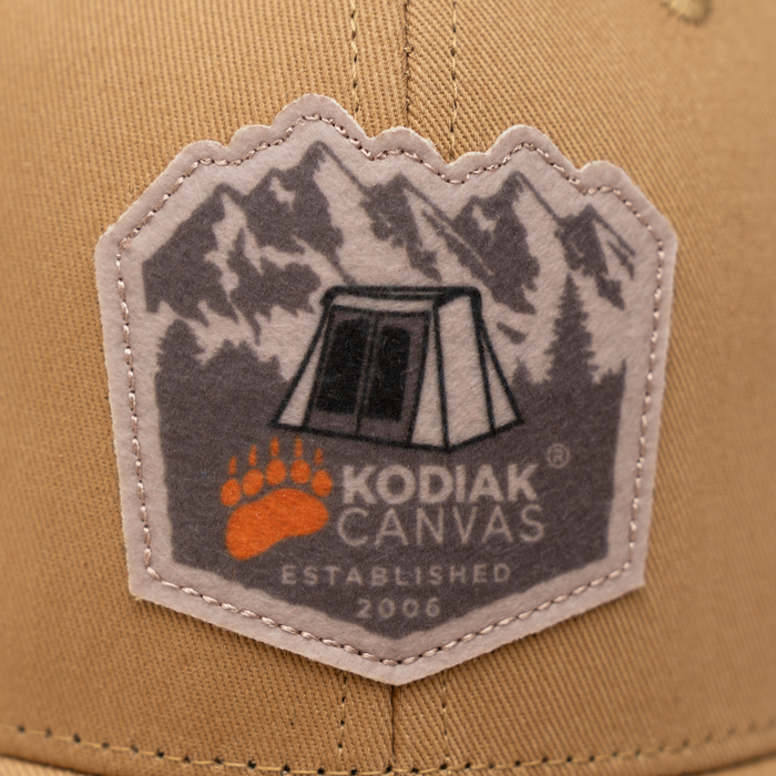 closeup of logo on hat