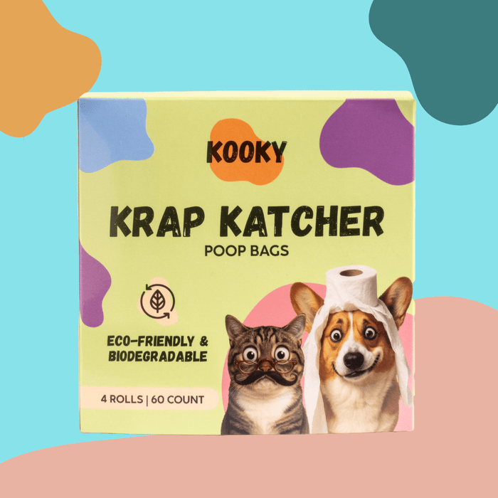 Kooky Krap Katcher biodegradable dog and cat poop bag, eco-friendly waste disposal bag by Kooky Kibble NZ.