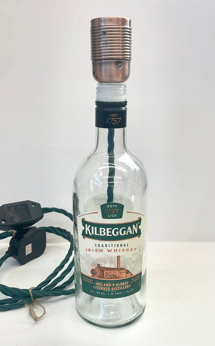 Kopper Kreation - Large Straight Bottle LED Lamp - Kilbeggan Irish Whiskey