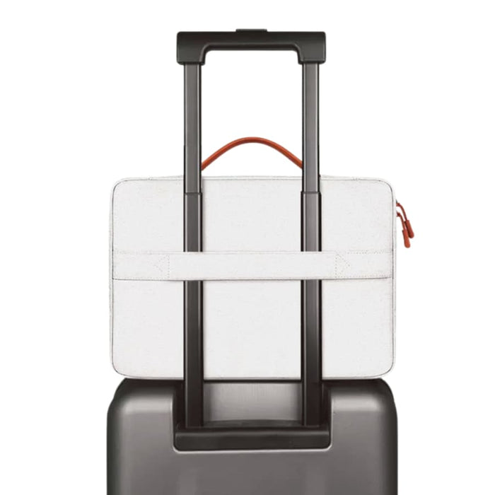 Black 9eight5 15.4-inch laptop bag with padded compartment and adjustable strap for convenient travel and protection.