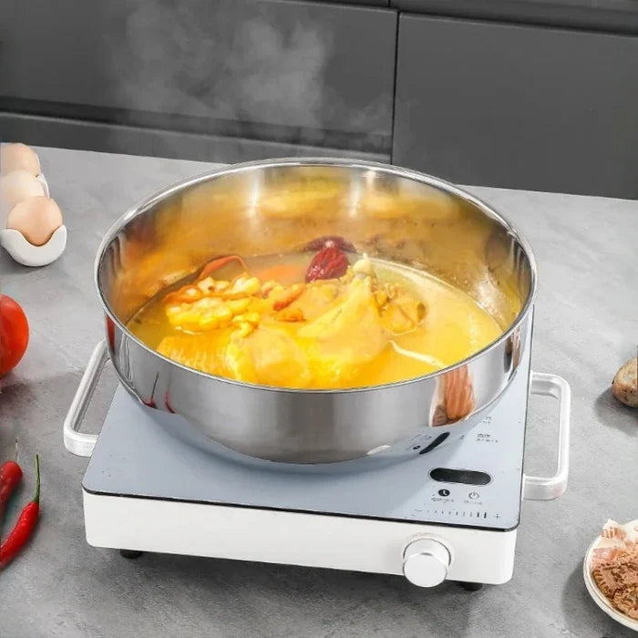 Large stainless steel mixing bowls by ShopHub NZ, rust-resistant kitchen utensils for dough, pasta, vegetables, and soups.