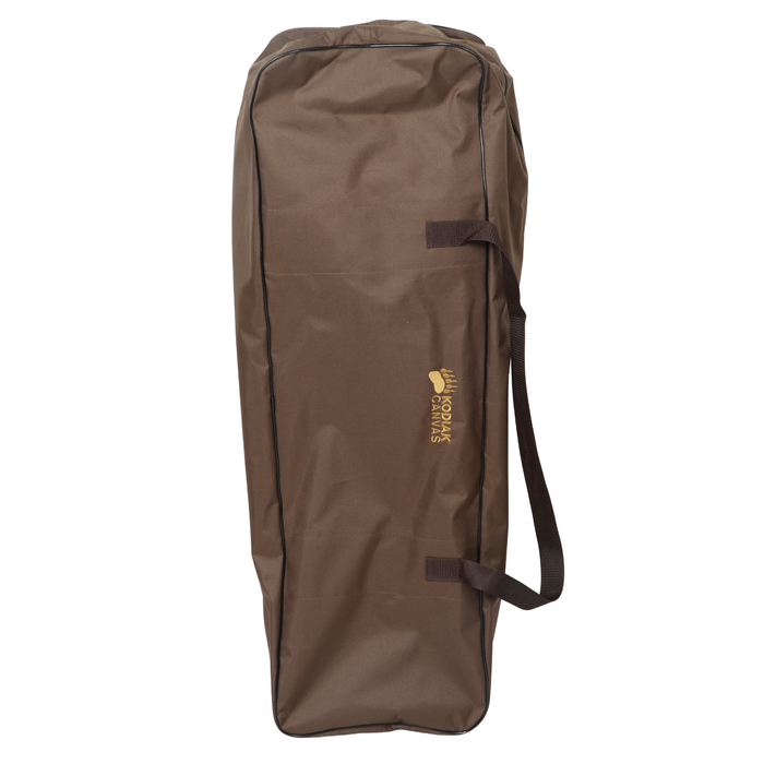 Brown canvas bag by Kodiak, designed for outdoor use, durable and lightweight, great for camping gear.