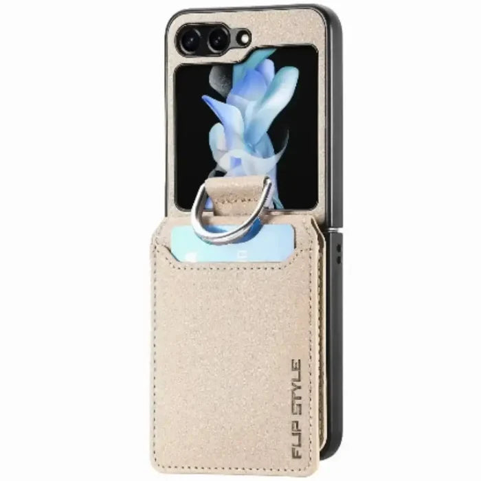Leather case for Galaxy Z Flip series by 9eight5, with a sleek design available in seven colors for Habicare.