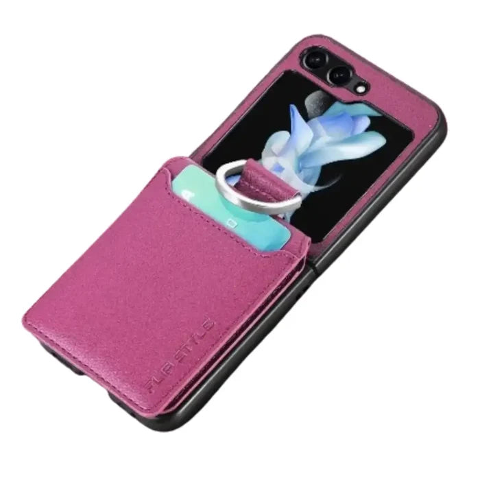 Leather case for Galaxy Z Flip series by 9eight5 from Habicare, shown in one of seven available colors, with a sleek protective design.